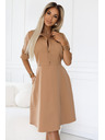 numoco Lepršave košuljaste haljine sa pojasom - MOCHA MOUSSE