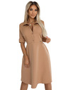 numoco Lepršave košuljaste haljine sa pojasom - MOCHA MOUSSE