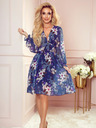 numoco Haljina od šifona s izrezom - tamnoplava s cvjetićima Numoco FRANCES