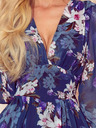 numoco Haljina od šifona s izrezom - tamnoplava s cvjetićima Numoco FRANCES