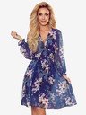 numoco Haljina od šifona s izrezom - tamnoplava s cvjetićima Numoco FRANCES