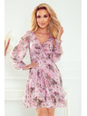 numoco Numoco ružičasta ženska cvjetna haljina od šifona