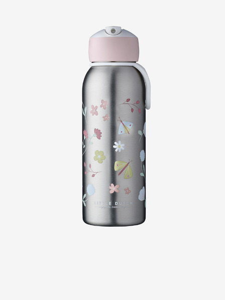 Mepal Ružičasto-siva dječja termos boca Mepal Campus Flowers & Butterflies 350 ml