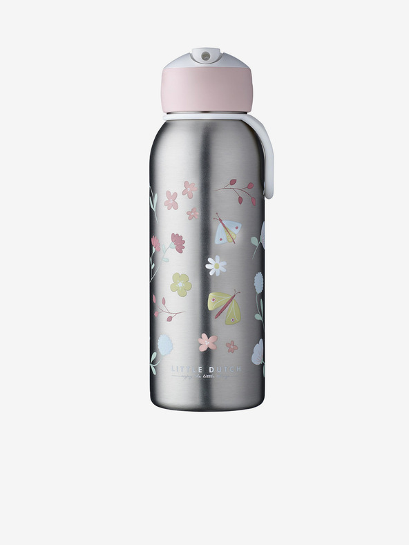Mepal Ružičasto-siva dječja termos boca Mepal Campus Flowers & Butterflies 350 ml