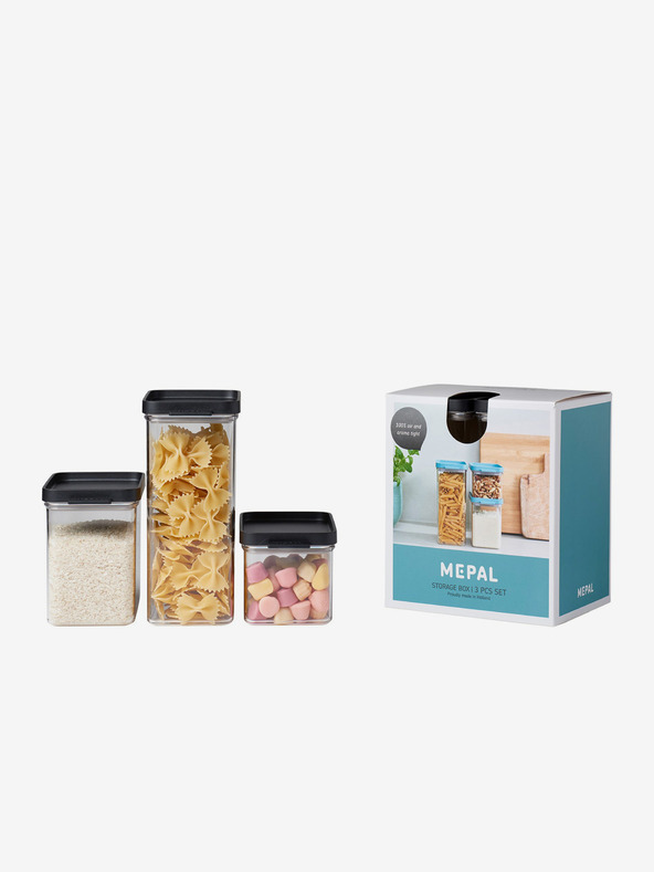 Mepal Set od tri posude za hranu s poklopcima u crnoj boji Mepal Omnia