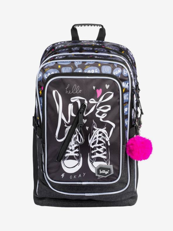 BAAGL  Crni školski ruksak Cubic Sneakers Baagl