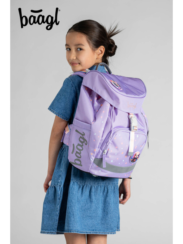 BAAGL  Ljubičasti školski ruksak Airy Pets Baagl