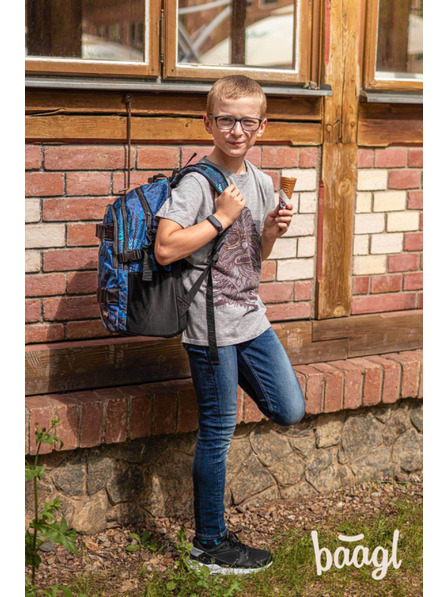 BAAGL  Plavi školski ruksak Skate Structures Baagl