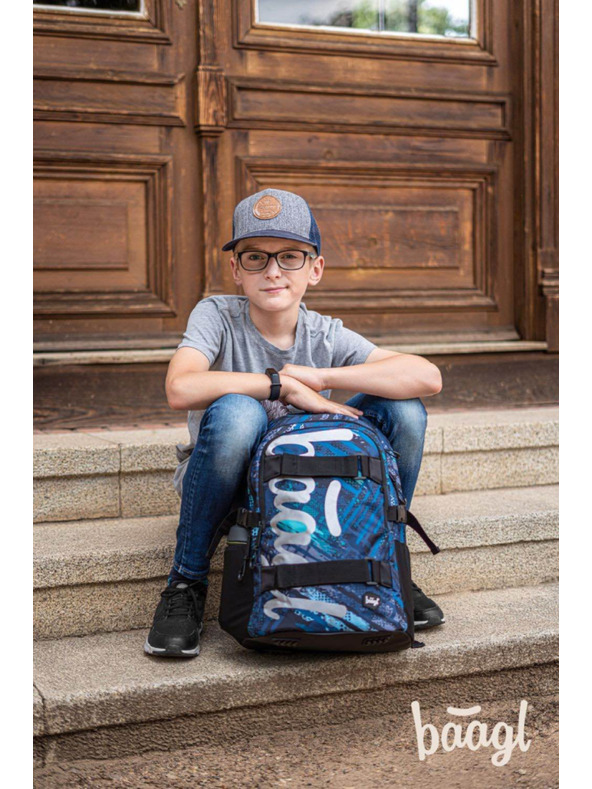 BAAGL  Plavi školski ruksak Skate Structures Baagl