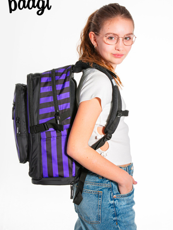 BAAGL  Black 3 SET Cubic Wednesday: ruksak, pernica i torba Baagl