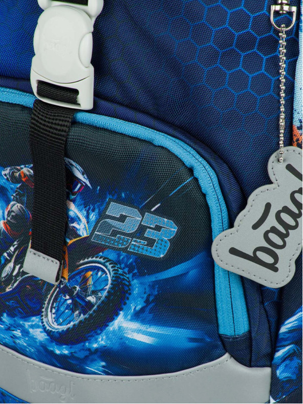 BAAGL  Plavi školski ruksak Airy Motorbike Baagl