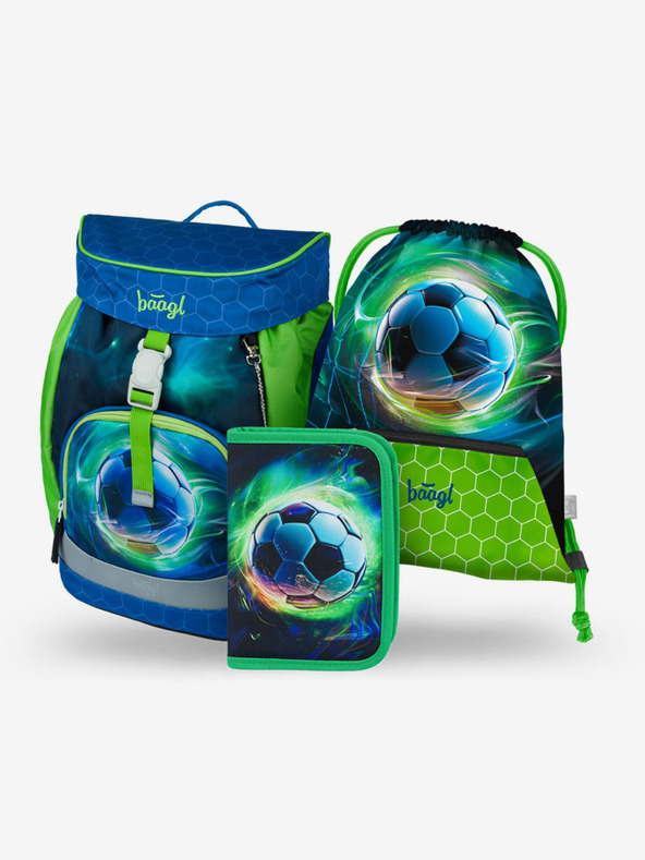 BAAGL  Blue 3 SET Airy Football Ball: ruksak, pernica, torba Baagl