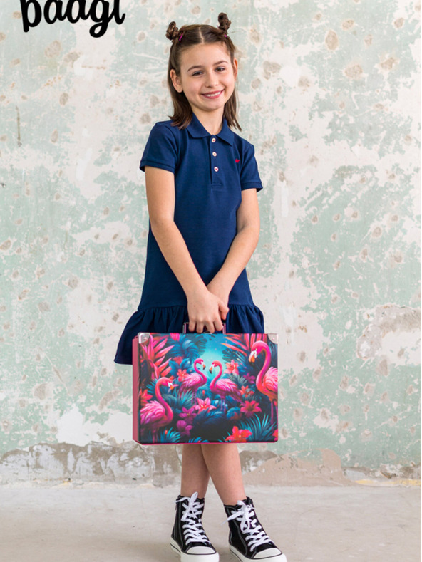 BAAGL  Ružičasta sklopiva školska torba s okovom Baagl Flamingo