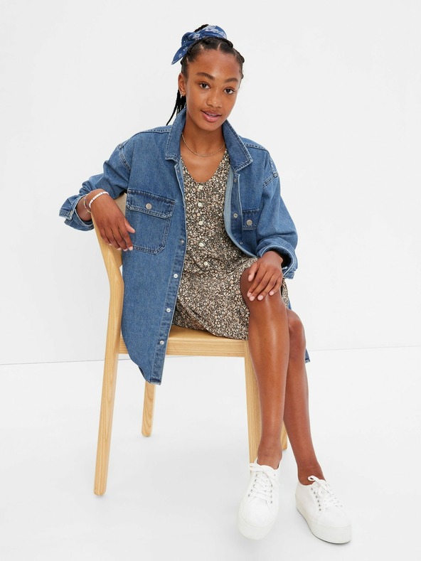 GAP Dječja unisex džins oversize košulja GAP