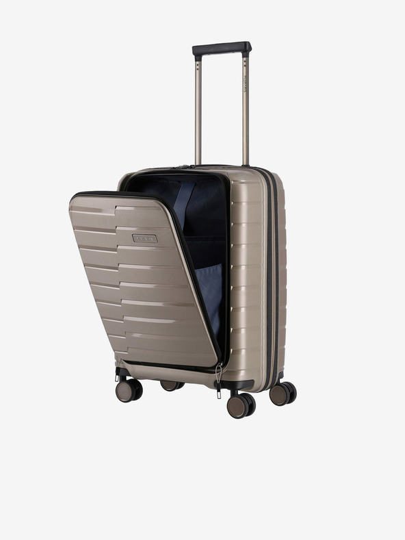 Travelite Bež putni kovčeg Travelite Air Base 4w S Prednji džep Champagne