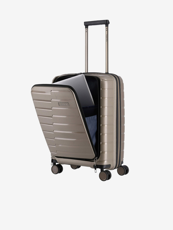 Travelite Bež putni kovčeg Travelite Air Base 4w S Prednji džep Champagne