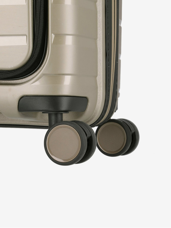 Travelite Bež putni kovčeg Travelite Air Base 4w S Prednji džep Champagne