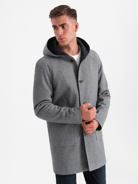 Ombre Clothing Ombre Clothing muški melange dugi kaput s kapuljačom