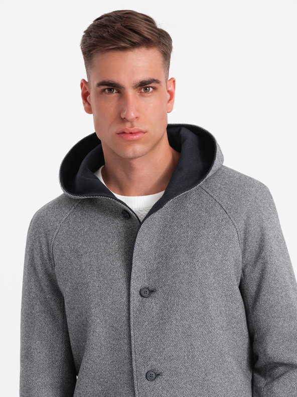 Ombre Clothing Ombre Clothing muški melange dugi kaput s kapuljačom