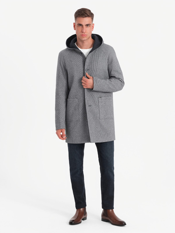 Ombre Clothing Ombre Clothing muški melange dugi kaput s kapuljačom