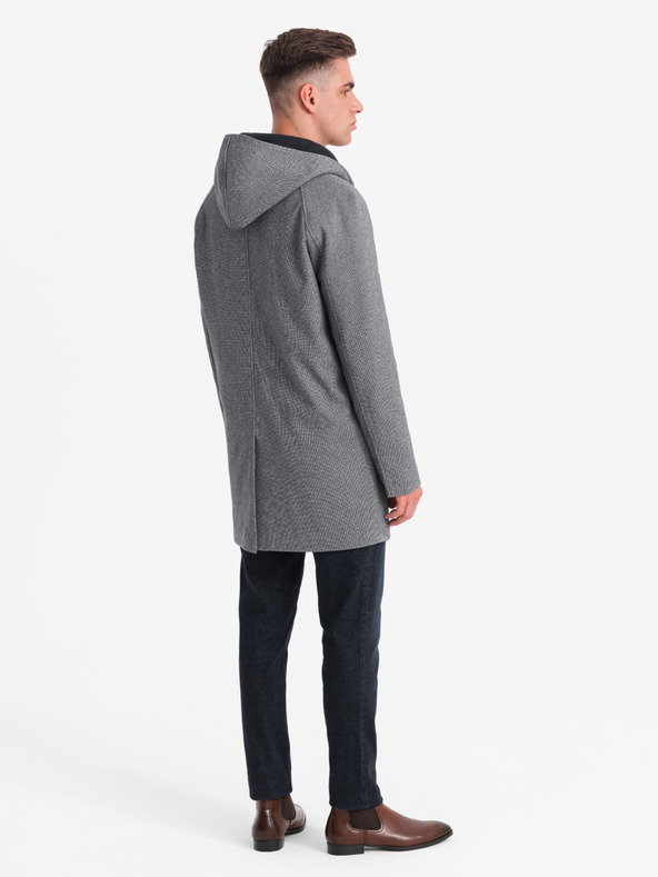 Ombre Clothing Ombre Clothing muški melange dugi kaput s kapuljačom