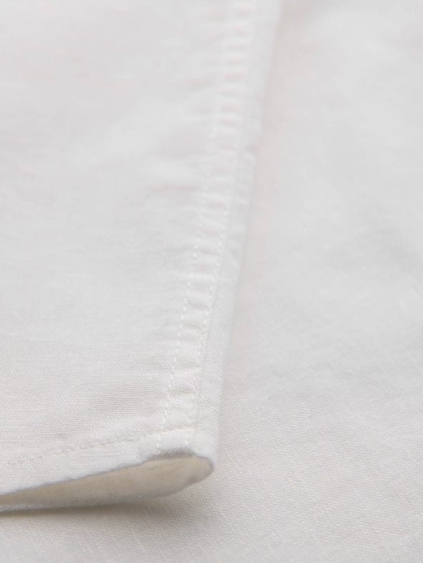 Ombre Clothing Muška košulja s kratkim rukavima i kubanskim ovratnikom bijela Ombre odjeća