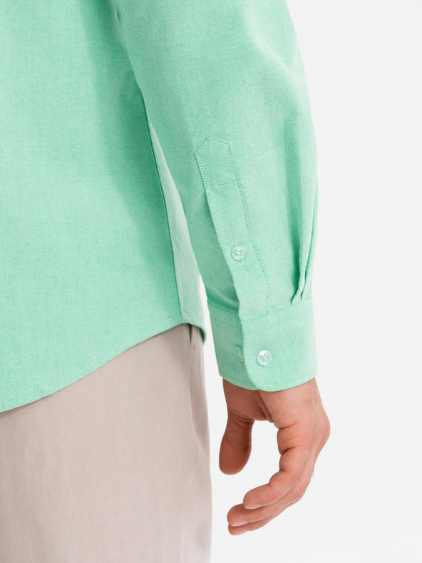 Ombre Clothing Muška pamučna oxford košulja pastelnih boja - mint Ombre Clothing