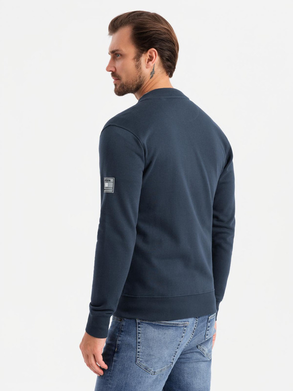 Ombre Clothing Muška majica s okruglim izrezom od strukturiranog pletiva - Graphite Melange V1 OM-SSNZ-0149 Ombre odjeća