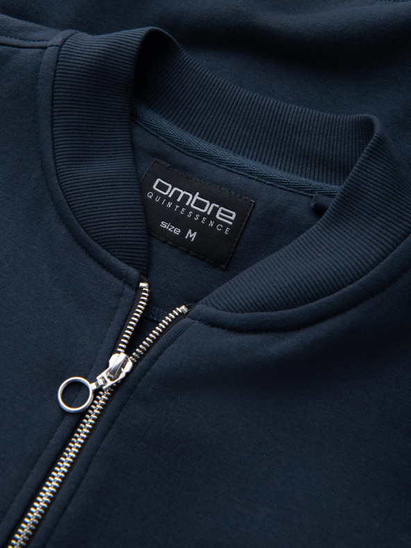 Ombre Clothing Muška majica s okruglim izrezom od strukturiranog pletiva - Graphite Melange V1 OM-SSNZ-0149 Ombre odjeća