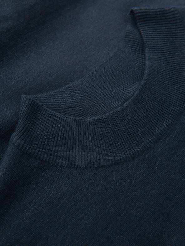 Ombre Clothing Muška pletena dolčevita od viskoze - tamnoplava V4 OM-SWTN-0125 Ombre odjeća