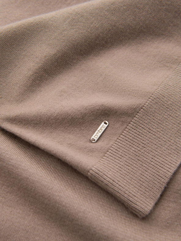 Ombre Clothing Muška pletena dolčevita od viskoze - tamno bež V3 OM-SWTN-0127 Ombre odjeća