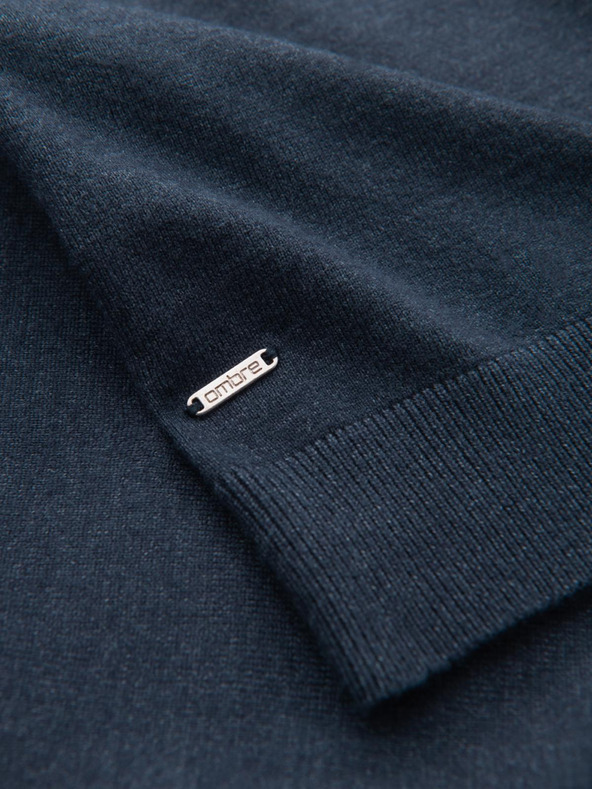 Ombre Clothing Muška pletena dolčevita od viskoze - tamnoplava V4 OM-SWTN-0127 Ombre odjeća