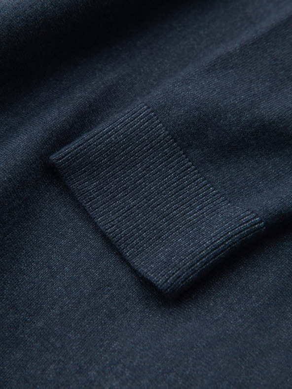 Ombre Clothing Muška pletena dolčevita od viskoze - tamnoplava V4 OM-SWTN-0127 Ombre odjeća