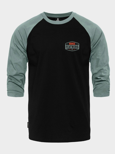 Horsefeathers Majica Hexagon II Raglan - crna veličina L HORSEFEATHERS