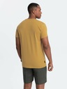 Ombre Clothing Muška klasična pamučna majica s okruglim izrezom BASIC - senf V8 OM-TSBS-0145 Ombre odjeća