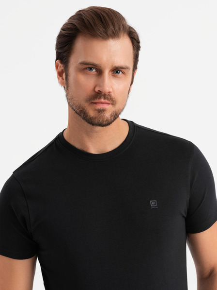 Ombre Clothing Muška trobojna pamučna majica kratkih rukava - bijela i tamnoplava V3 OM-TSCT-0174 Ombre odjeća