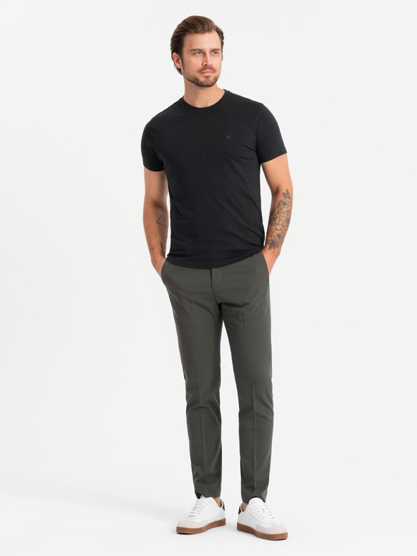 Ombre Clothing Muška trobojna pamučna majica kratkih rukava - bijela i tamnoplava V3 OM-TSCT-0174 Ombre odjeća