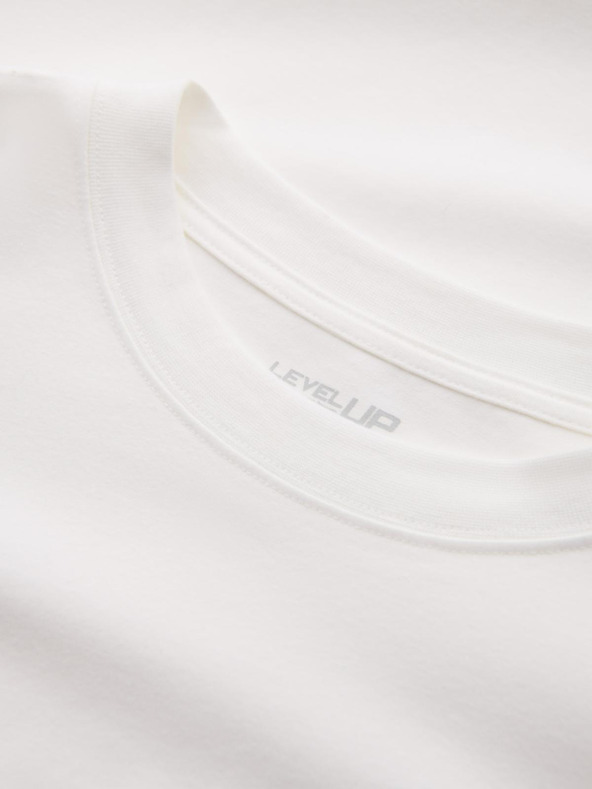 Ombre Clothing Muška pamučna majica kratkih rukava LOOSE FIT s okruglim izrezom - krem ​​V2 OM-LSBC-0129 Ombre odjeća