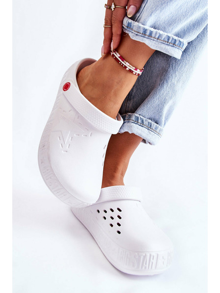 BIG STAR SHOES Lagane ženske papuče Kroks Big Star White