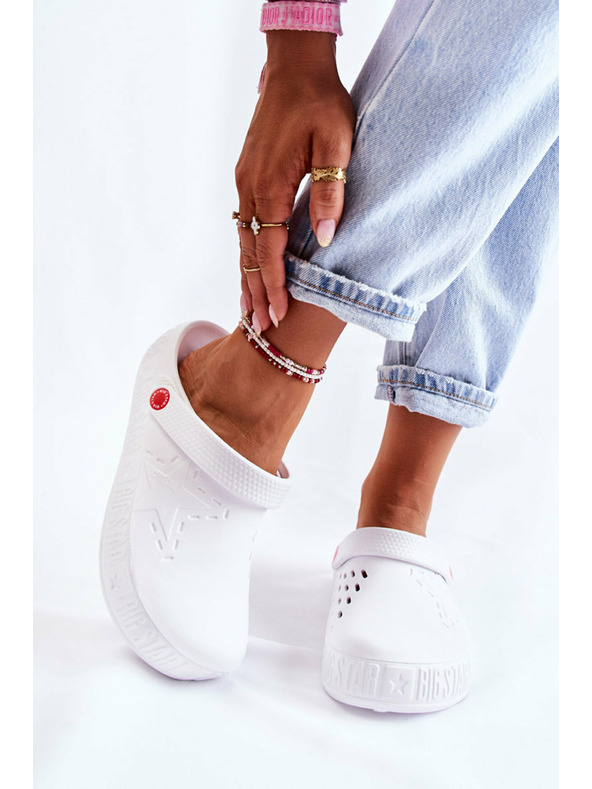 BIG STAR SHOES Lagane ženske papuče Kroks Big Star White