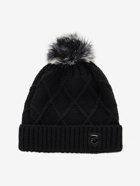 ALPINE PRO Topla kapa s pomponom ALPINE PRO GODERE crna