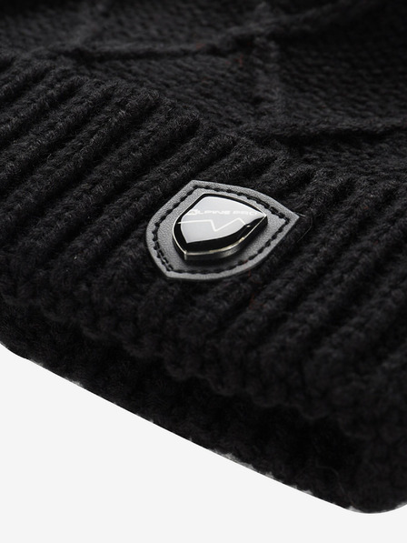 ALPINE PRO Topla kapa s pomponom ALPINE PRO GODERE crna