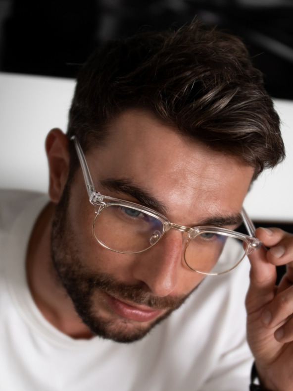 VEYREY VeyRey Blue Light Blocking Glasses Oval Sigrid Clear