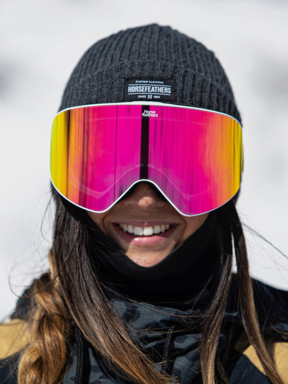 Horsefeathers Naočale za snowboard Edmond - bijele/zrcalno ružičaste HORSEFEATHERS