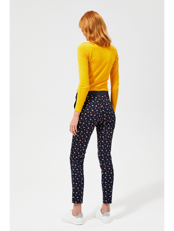 Moodo Moodo tamnoplave ženske hlače s uzorkom