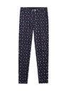 Moodo Moodo tamnoplave ženske hlače s uzorkom