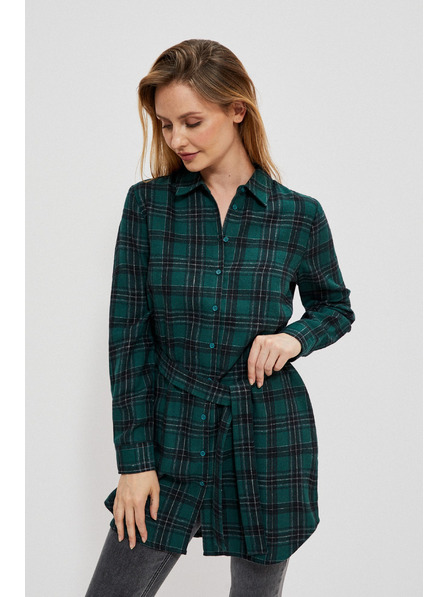 Moodo Moodo ženska tamnozelena košulja na pruge