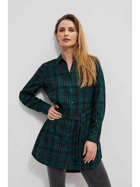 Moodo Moodo ženska tamnozelena košulja na pruge