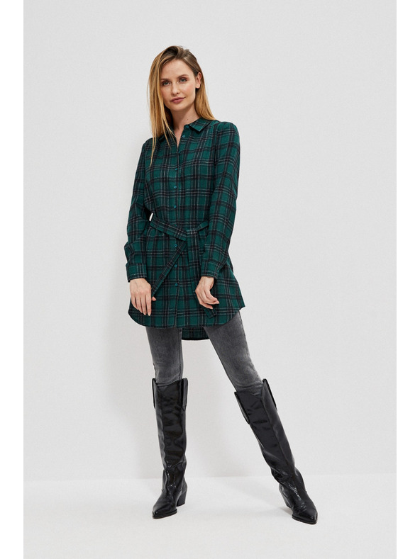 Moodo Moodo ženska tamnozelena košulja na pruge