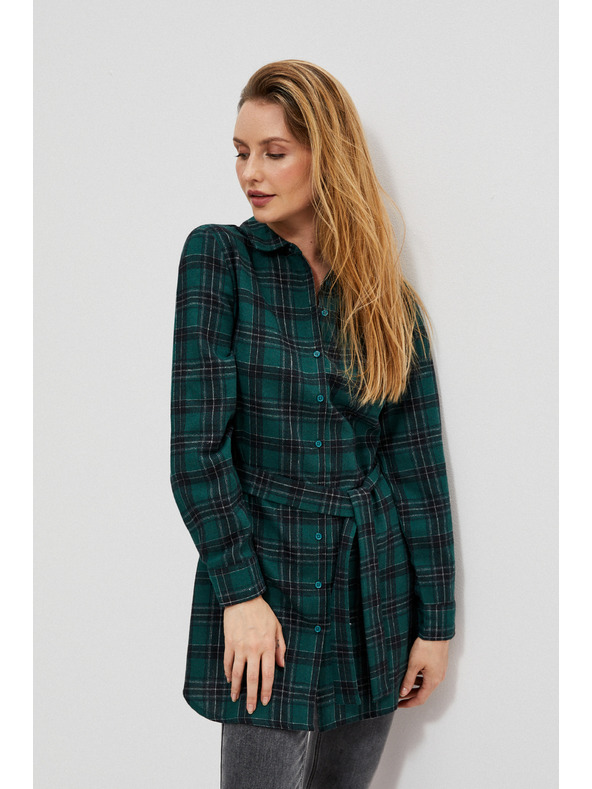 Moodo Moodo ženska tamnozelena košulja na pruge